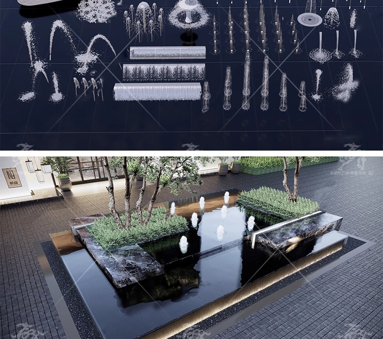 su ls17 fountain waterscape