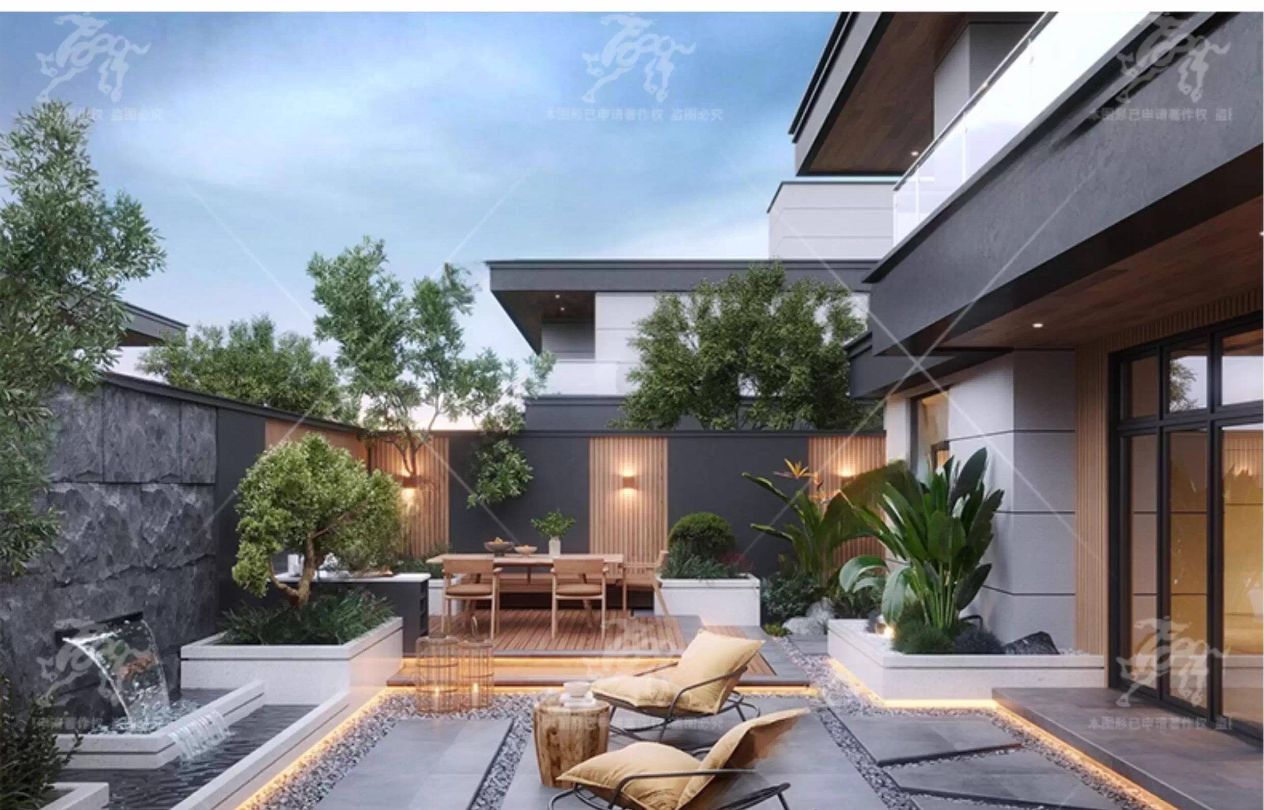 su ls20 modern courtyard garden