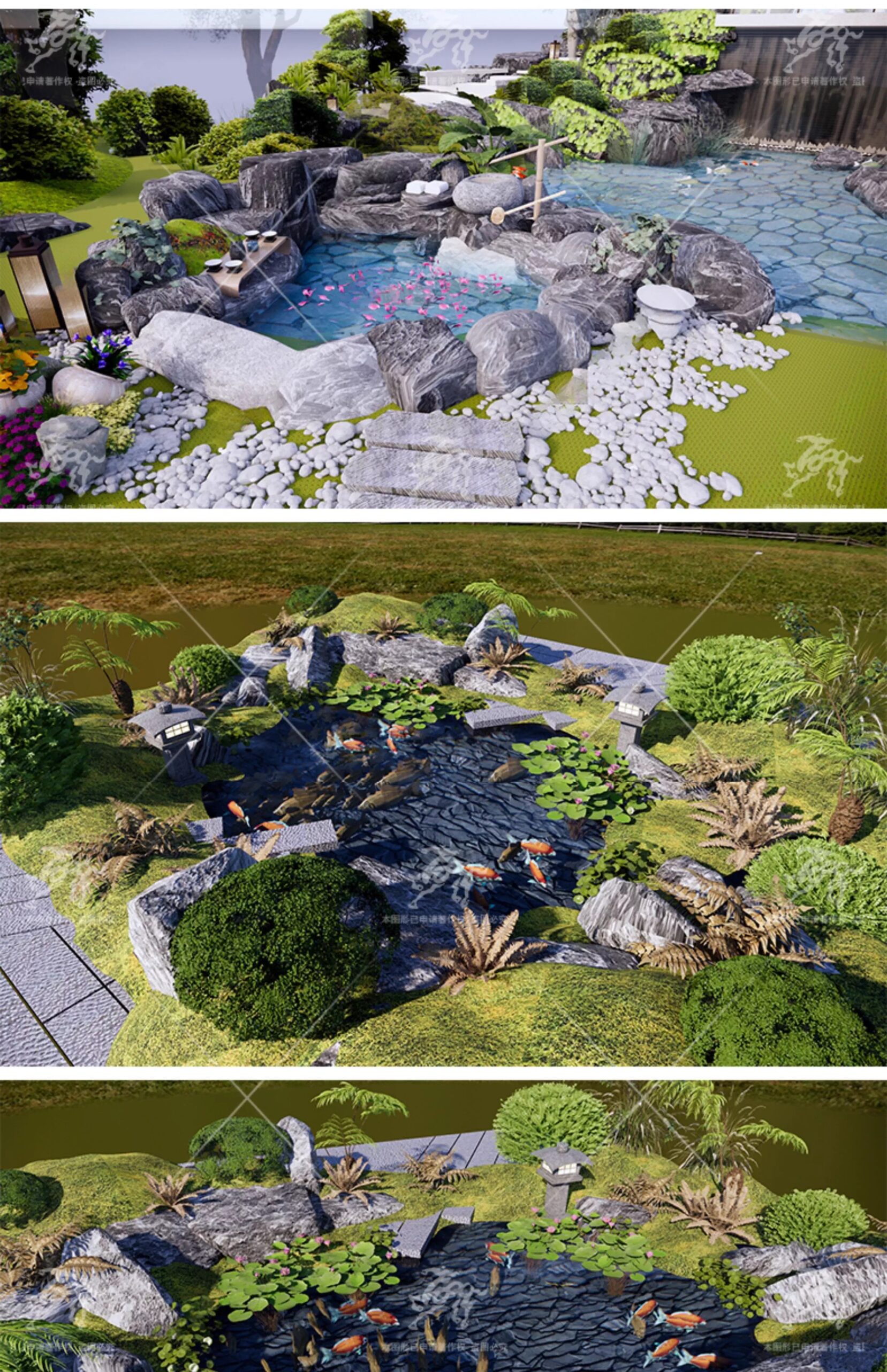 su ls35 rockery fish pond