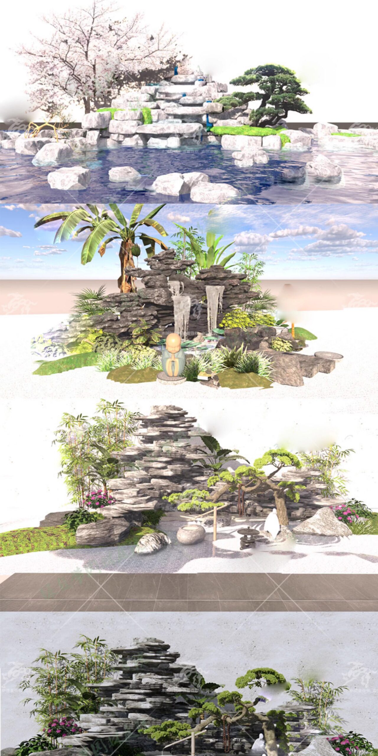 su ls35 rockery fish pond