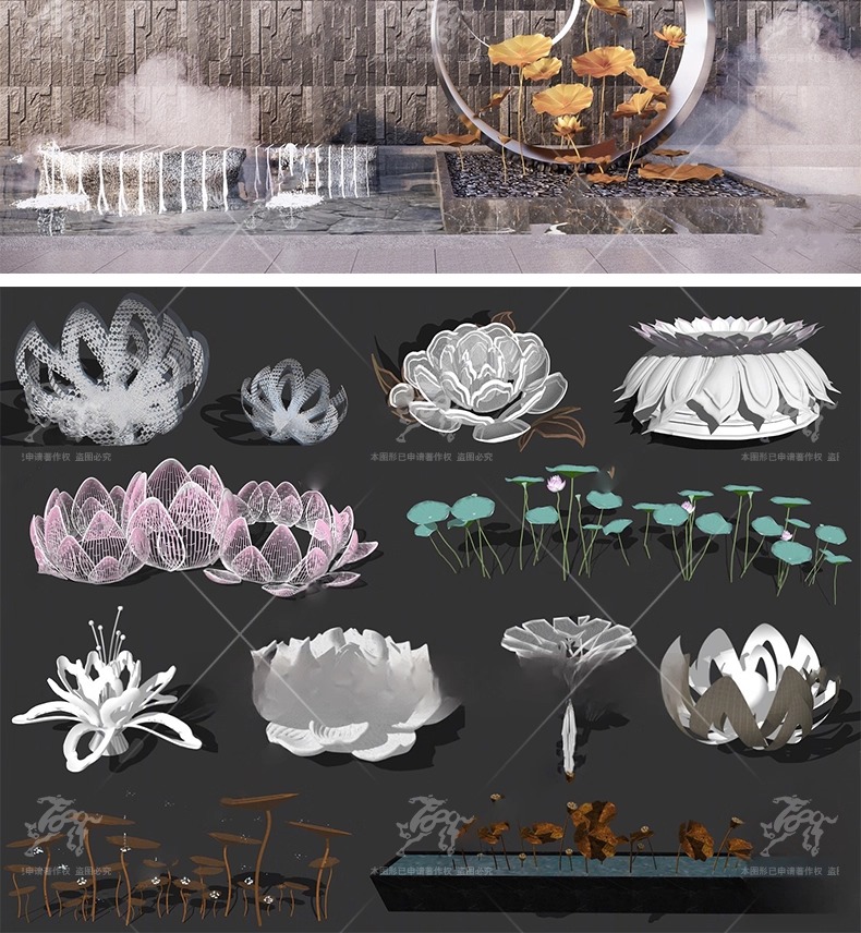 su ls44 lotus flower sculpture