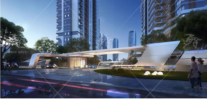 su ls48 modern real esstate entrance