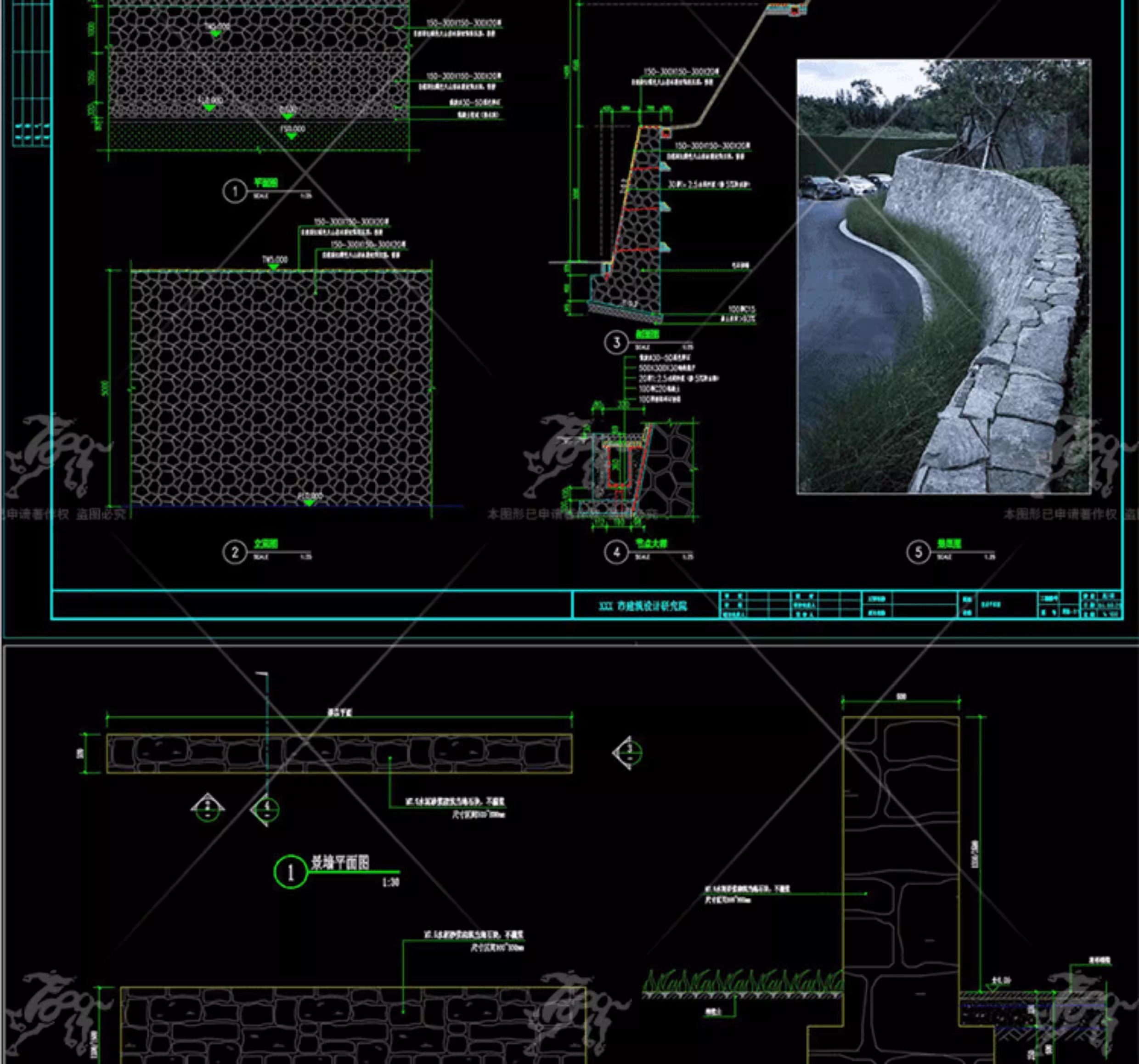 cad ls04 gabion retaining wall