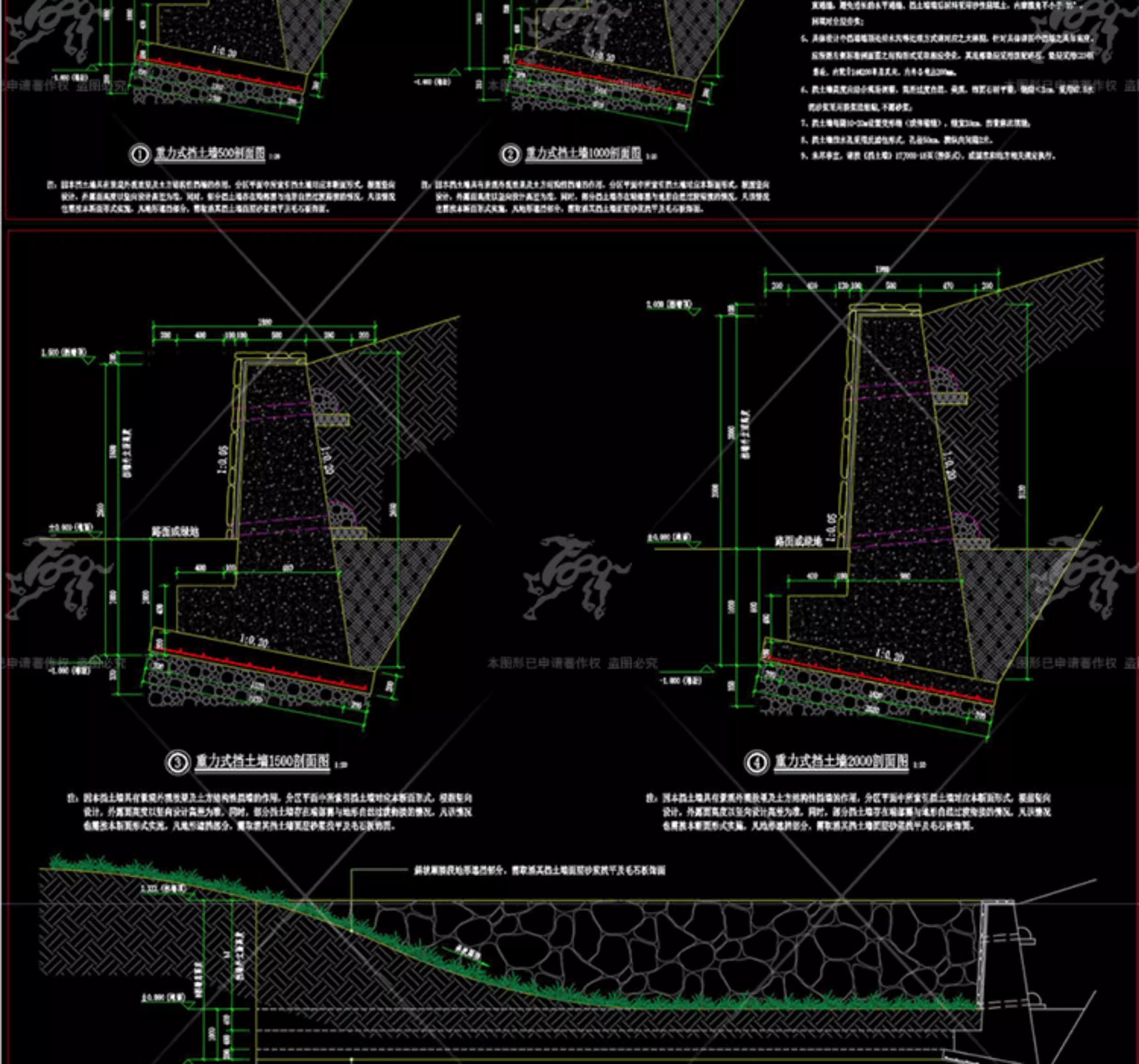 cad ls04 gabion retaining wall