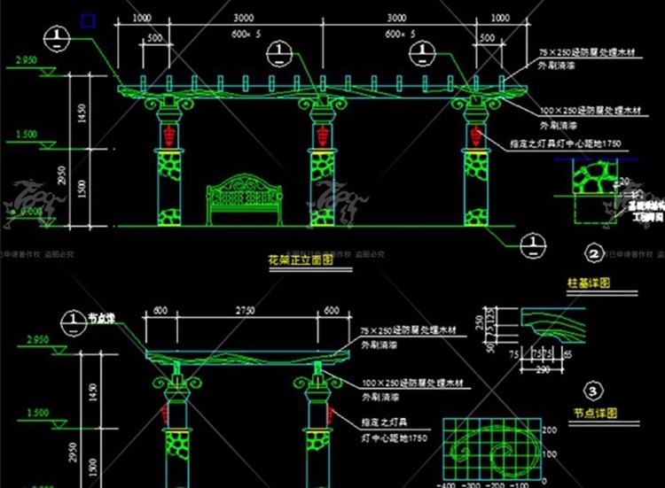 cad ls06 anticorrosive wood flower stand gallery
