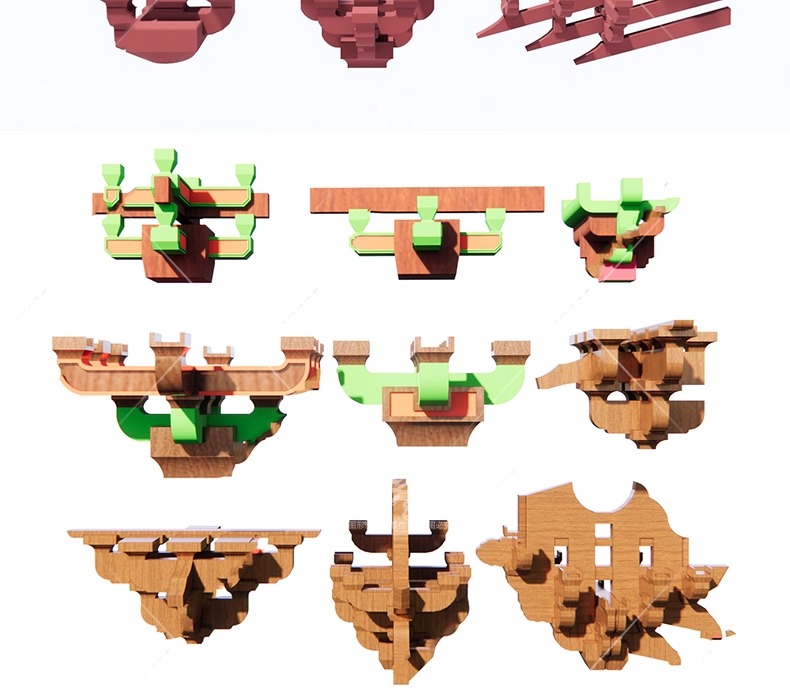 su ad48 shaped wooden structure with brackets