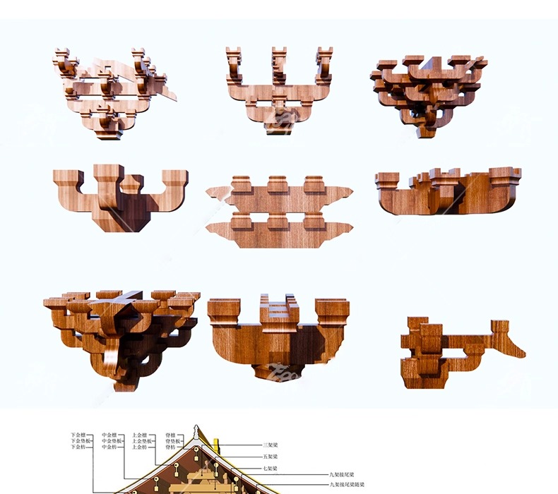 su ad48 shaped wooden structure with brackets
