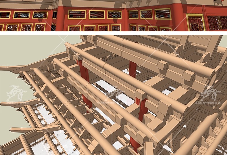 su ad48 shaped wooden structure with brackets