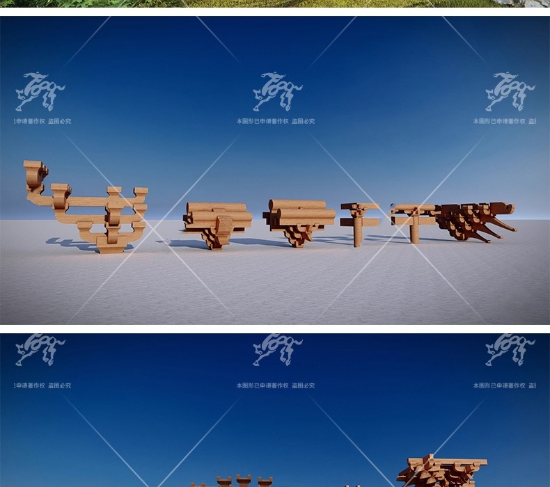 su ad48 shaped wooden structure with brackets