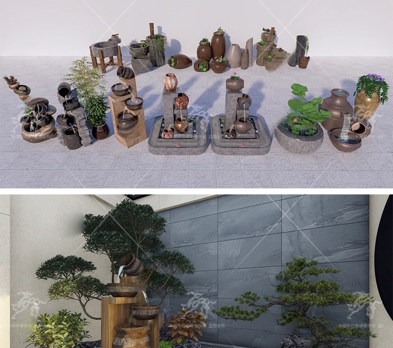 su ls56 earthenware pot water feature