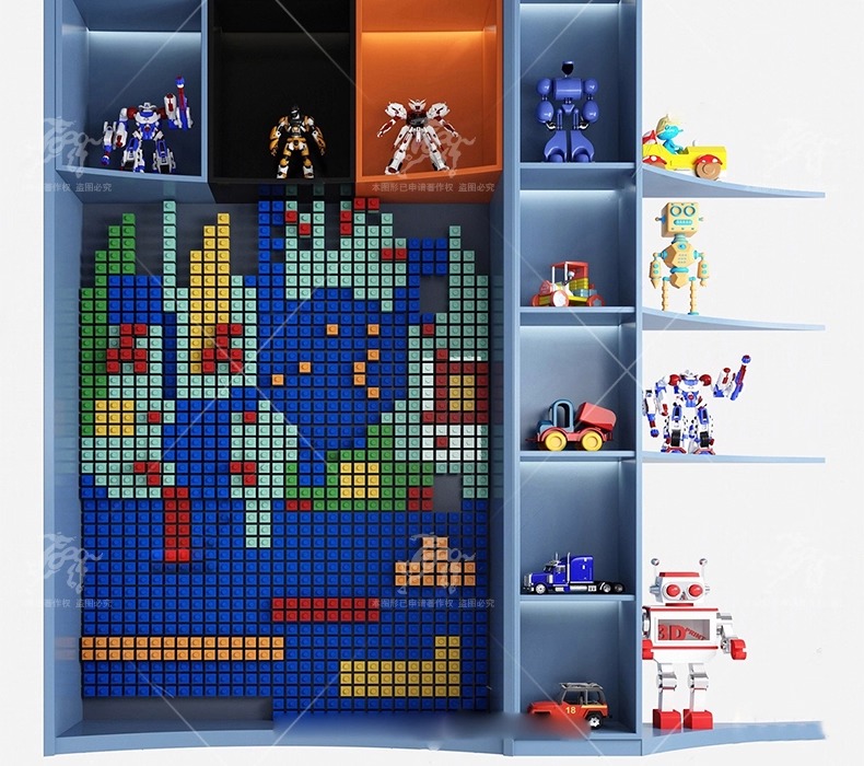 su id64 shaped wood panel wall