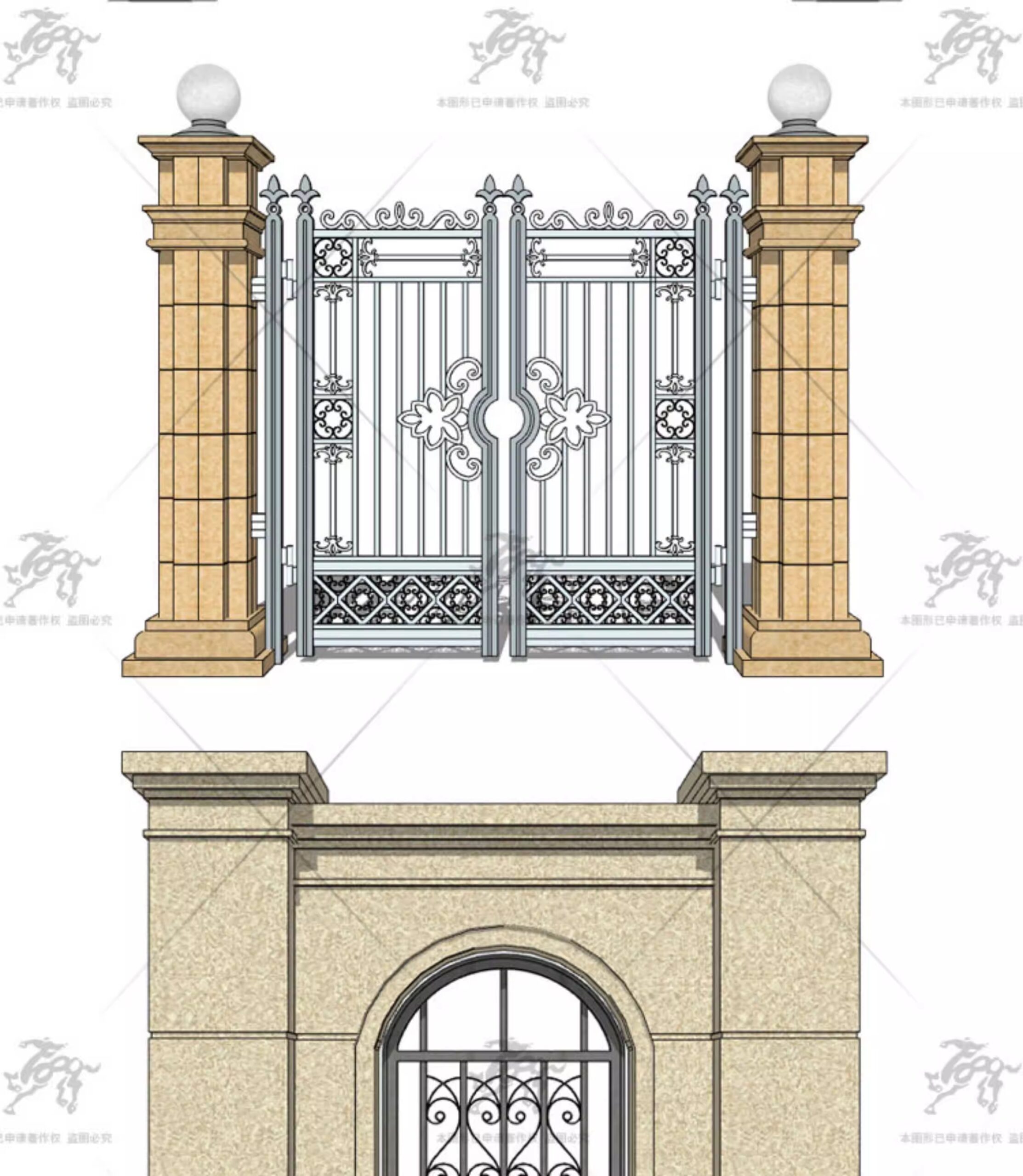 su ad55 european style entrance gate