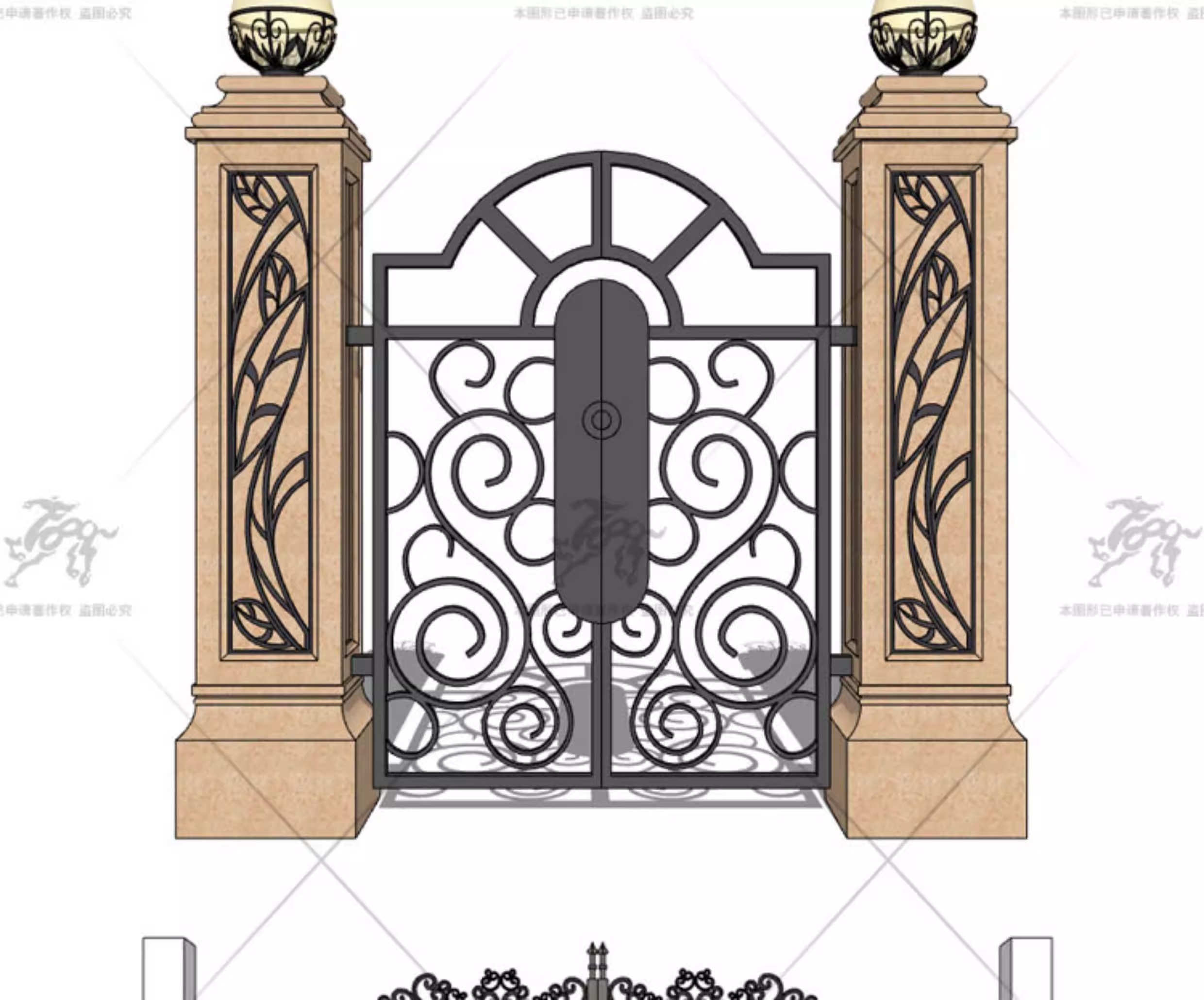 su ad55 european style entrance gate
