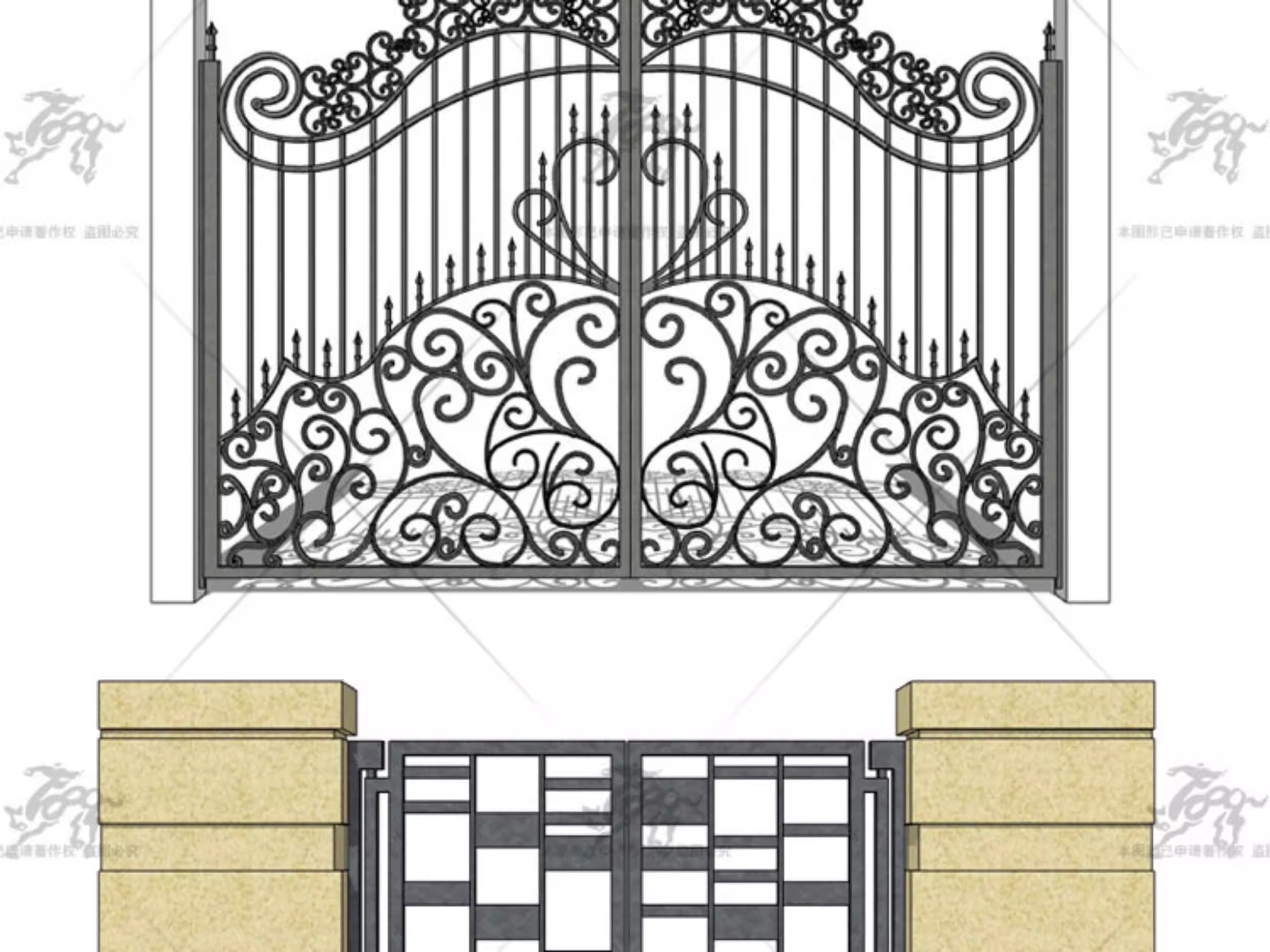 su ad55 european style entrance gate