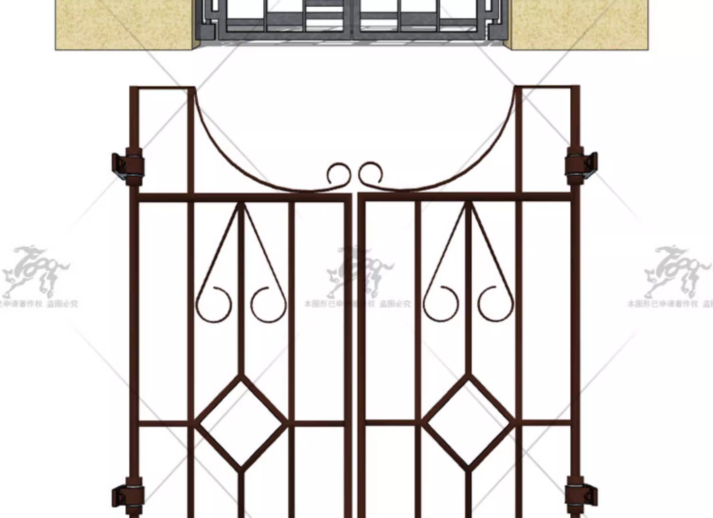 su ad55 european style entrance gate