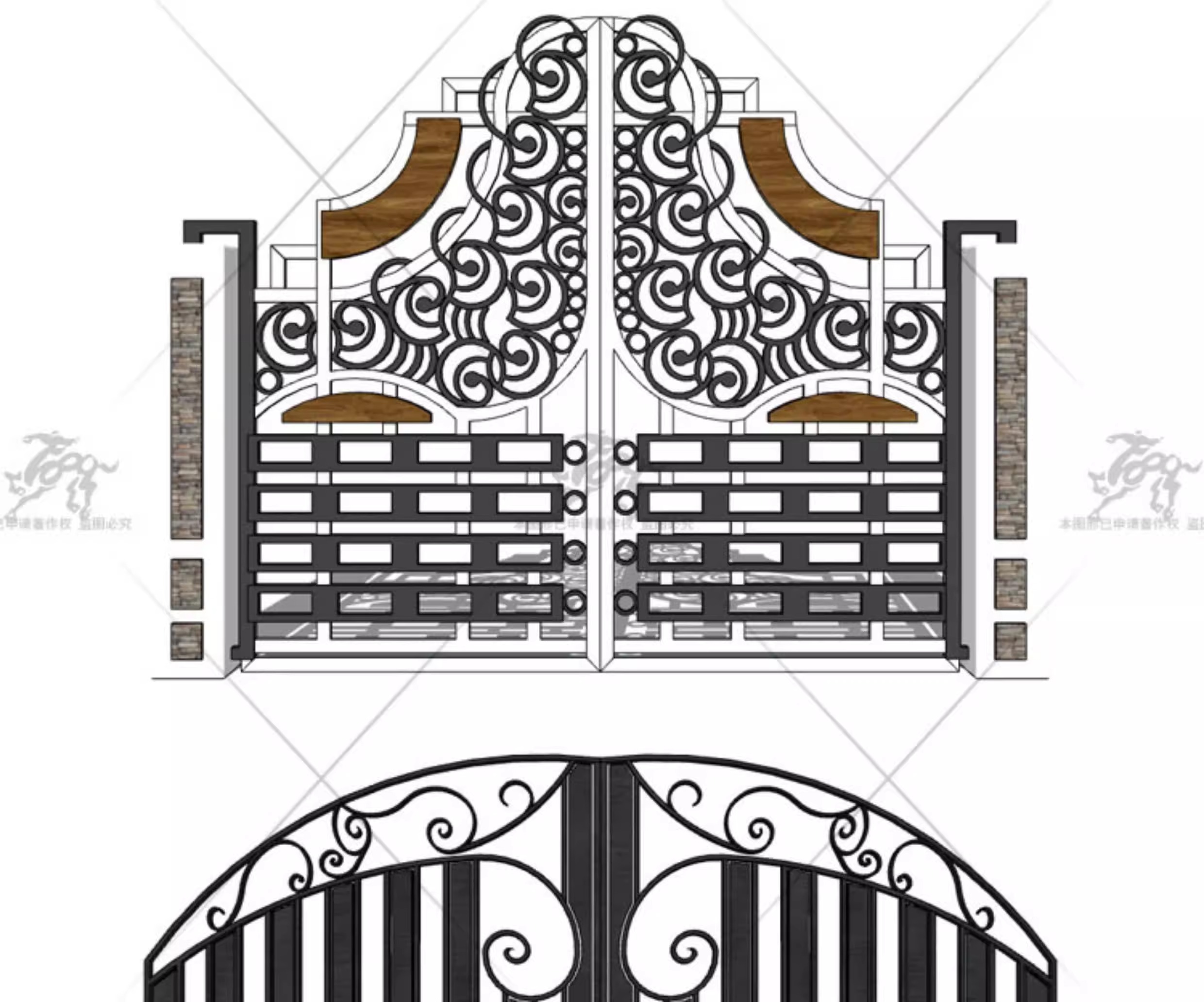 su ad55 european style entrance gate