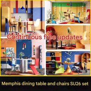 su id48 memphis dining table and chairs