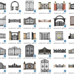 [free download] sketchup european style entrance gate